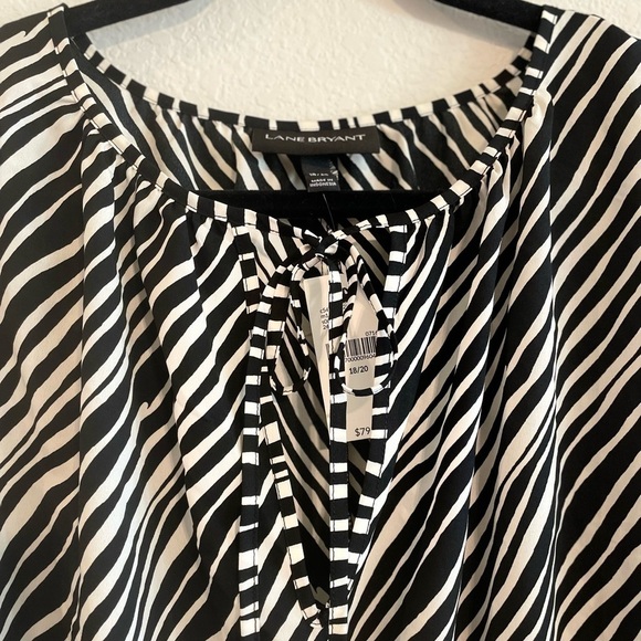 Lane Bryant Women Midi Dress Size 20 Black & White Striped Animal Print - Picture 7 of 17